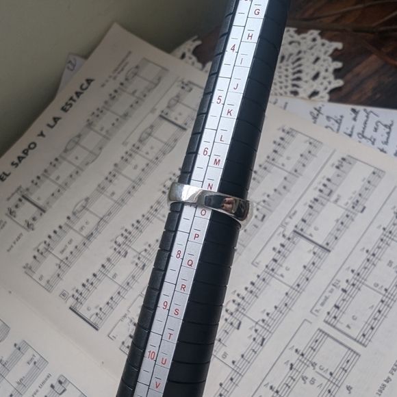 Bold Silver Ring with Gemstone and Textured Band - Picture 5 of 9